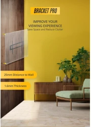 Bracket Pro Fixed TV Wall Mount for 40-85 Inch Screens &ndash; Heavy-Duty Steel, Ultra Slim &amp; Space-Saving &ndash; Supports VESA 200x200 to 600x500 &ndash; Holds up to 143lbs (65kg) &ndash; Easy Installation - BPF4085