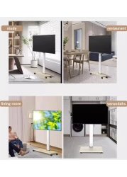 Movable Tv Stand For 37-75 Inch Lcd Led Flat Panel Curved Screen Tv Rolling Tv Stand Mobile Holds Up To 88 Lbs Portable Tv Stand Rolling Floor Tv Stand Max Vesa 600x400mm