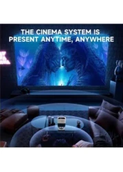 Radiotronics Portable Smart Home Theater 4K Projector Wi-Fi Bluetooth Android Mobile Screen LED TV Game Projector Manual Focus HDMI/USB/AV/Remote Control with Angle Stand Q5