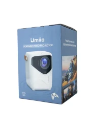 Umiio Q1 Portable Video Projector 2.4/5G WiFi Bluetooth Quadrangle Trapezoid 0.8-5M Projection Distance 1920 * 1080 Resolution Android Projector For Move Music TV Game Casting with Tripod - Black