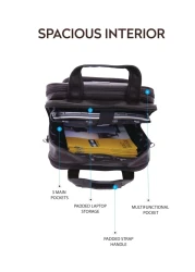 PARA JOHN Vertical Slipcase Secure Business Professional Multi-Purpose Travel Laptop Bag with Hideaway Handles, Cross Shoulder Strap, Protective Padding / Office Bag / Macbook Bag / Backpack