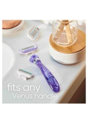 Gillette Venus Deluxe Smooth Swirl Razor With Razor Blade Purple 3 Blades
