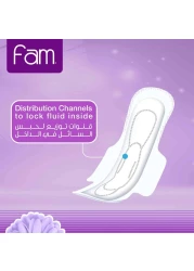 فام ماكسي فوط صحية كلاسيكية مع أجنحة بملمس القطن الطبيعي - أبيض 30 فوطة
