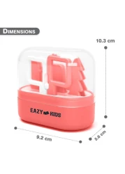 Eazy Kids 6 in 1 Baby Nail Care Set w / Nail Clipper, Scissor, Nail Filers, Ear Cleaning Spoon and Tweezer - Manicure and Pedicure Kit for Newborns, Infants, Children - Red