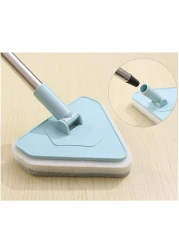 Aiwanto Long Handle Cleaning Brush Tub Bathroom Tile Scrub Brush Multifunctional Scrubber Triangle Sponge Extendable Brush with Good Grib (Blue)