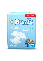 Sanita Bambi Baby Diapers Mega Pack Size 3, Medium, 6-11 KG, 92 Count