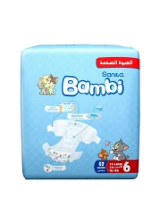 Sanita Bambi Baby Diapers Mega Pack Size 6, XX-Large, +16 KG, 52 Count