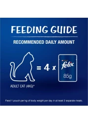 Purina Felix Sensations Jellies with Salmon and Tomato Flavours Cat Food, 85g Pack of 12