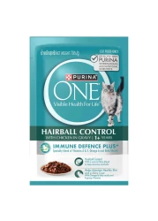Purina One Hairball Control with Chicken in Gravy Cat Wet Food, 1 Years and above, 70g Pack of 12
