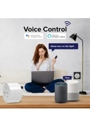 المقابس الذكية التي تعمل مع Alexa Google Home والأشياء الذكية Smart Socket مع التحكم عن بُعد ودالة مؤقت 2.4 GHz Wi-Fi فقط