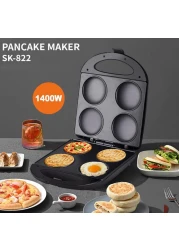 Fried Egg Cooker &amp; Pancake Maker 4 Slot Non-Stick Electric Breakfast Griddle, Easy-Clean Pan for Pancakes, Eggsand More