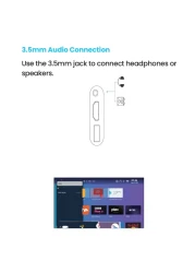 جهاز عرض محمول بدقة 300 Ansi Lumens عالي الدقة مع ذاكرة وصول عشوائي 1 جيجابايت ومساحة تخزين 8 جيجابايت وبطارية مدمجة وإضاءة LCD وجهاز عرض Powerology صغير - أسود