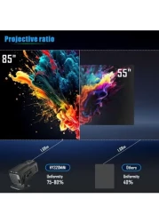Mini Projector,HY320 Mini 4K 200 ANSI Projector with Wifi 6 and Bluetooth 5, Portable Projector Auto Keystone Correction