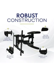 TV Wall Mount - Full Motion TV Mount - Wall TV Bracket Supports 40 To 75 Inches TV Screens Swivel of up to 180 degrees TV Wall Mount