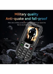 هاتف محمول متين بقدرة 10000 مللي أمبير في الساعة مزود بشريحة اتصال ثلاثية ووظيفة بنك الطاقة وشاشة مقاس 2.4 بوصة ومقاوم للماء والصدمات وعمر بطارية طويل - مثالي للاستخدام في الهواء الطلق