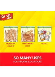 Glad Storage Zipper Bags, 20 Bags, 27.4cm x26.5cm