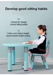 Children Furniture Peanut Shape Desk Set Kindergarten Learning Study Plastic Table and Chair Set for Kids
