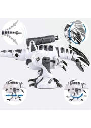 لعبة روبوت الديناصور للأطفال، ديناصور تفاعلي ذكي قابل للبرمجة مع ميزات المشي والغناء والرقص والإضاءة، هدية تعليمية STEM للأولاد والبنات