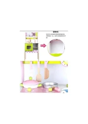 Wooden Pretend Play Kitchen Set for Kids &ndash; Simulation Cooking Toys with Utensils, Stove, Sink, and Accessories, Educational Role-Playing Kitchen Playset