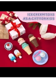 Radiotronics Ice Cream Toys for Kids, Food Toys & Play Kitchen Accessories, Plastic Food, Ice Cream Toy, Play Food & Kitchen Toys, Ice Cream Set, Gift for 3 Year Old Boy Or Girl