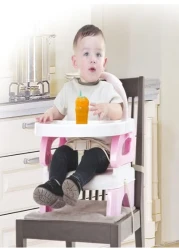 Fantastic-Kids-Toys Baby Dining Chair, 2-Level Height Adjustment, Can Be Used on Chair with 3-Point Safety Belt, Easily Foldable