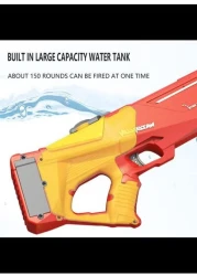 Radiotronics Toy Garrage Shark Electric Rechargeable Waterproof Water Bursting Gun Toy Sprayer for Summer, Outdoor, Beach & Pool Ideal for Kids, Adults, 550ml Capacity (Red)