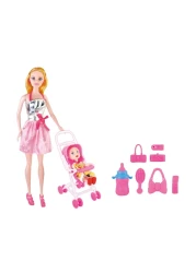 باور جوي ليلى دمية أزياء مع عربة - متعددة الألوان