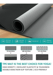 MahMir Yoga Mat Anti-Slip Exercise Mat with Carrying Bag Fitness Mat for Pilates 183CM*61CM*6MM Thickness for Woman Man Beginners Dark Grey + Black