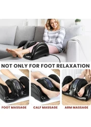 Foot &amp; Leg Massager &ndash; Deep Tissue Finger Pressure Calf &amp; Foot Massage Machine, Reflexology Therapy for Circulation &amp; Pain Relief, Adjustable Speed &amp; Heat