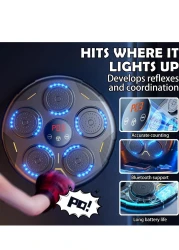 Smart Boxing Machine &ndash; Wall-Mounted Musical Punching Equipment with Bluetooth for Home Workout &ndash; Includes Gloves &ndash; Perfect for Adults &amp; Kids
