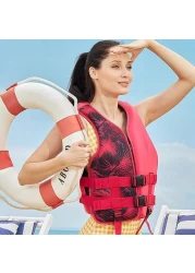 Life Jacket Safety Vests Water Suit Kayak Boating Swimming Surfing Drifting Gear, Size Large, 60 to 75 Kg. - Red