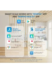 RENPHO Smart Scale for Body Weight Health Analyzer With Smart App 4 high sensitive electrodes 13 Body Composition - White