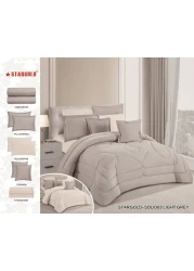 STARGOLD Microfiber Solid Comforter 8 Pieces Set Fitted Sheet, Pillow Sham, Pillow Case, Cushion Comforter 260X240 CM King Size Mattress