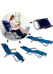 كراسي تخييم قابلة للطي للبالغين مع مساند للذراعين خفيفة الوزن ومحمولة لكرسي الشاطئ مثالية لرحلات القوافل وحفلات الشواء والحديقة والنزهة LB-20455 - أزرق داكن