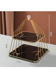 حامل كب كيك من طبقتين - قاعدة سوداء حامل كعك أنيق للحلويات وحفلات الزفاف والمناسبات وديكور المنزل والمطبخ