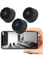 كاميرا صغيرة مخفية لاسلكية - كاميرا مربية محمولة بدقة 1080 بكسل، ورؤية ليلية، وكشف الحركة - كاميرا تجسس صغيرة للمنزل والمكتب