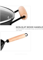 طقم أدوات الطهي من GStorm - مجموعة مكونة من 3 قطع: مقلاة ووك، مقلاة للقلي، قدر مع غطاء، أواني طهي غير لاصقة بحجر الماي فان لطهي البيض وأدوات الطهي