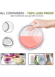 ماهمير® مجموعة حاويات اعداد الوجبات محكمة الغلق مع اغطية قفل، 12 قطعة من حاويات تخزين الطعام البلاستيكية القابلة لاعادة الاستخدام، صناديق تنظيم للمطبخ قابلة للتكديس، خالية من BPA وامنة للاستخدام في