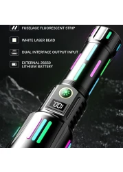 High-Power LED Flashlight &ndash; USB Rechargeable Tactical Lantern with Telescopic Zoom, Long-Distance Lighting, Waterproof Outdoor Torch for Camping, Hiking,