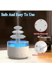 Rain Cloud Humidifier Water Drip - 2-in-1 Essential Oil Diffuser with 7 LED Colors, Mushroom Cloud Diffuser, 500ml Ultrasonic Cool Mist Humidifier for Sleep