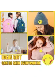 Pack of 30 Smiley Face Badges with Metal Pin, 45mm Emoji Pins for Awards, Decorations, Party Favours, Crafts, and Gifts