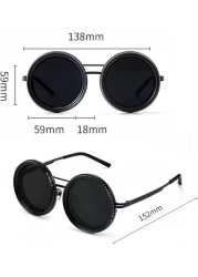 Rounded Polarized Sunglasses for Men &ndash; 1-9 Gears Adjustable ND Filter Lenses, UV400 Protection, Anti-Glare Beach &amp; Driving Sunglasses
