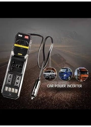 Radiotronics 200W Mini Car Vehicle Inverter DC 12V to AC 220V USB Output High-power Power Inverter Small Car Special Edition – Black