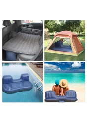 Inflatable Back Seat car Air Mattress Travel Air Bed Cushion with Auto Pump and Two Pillows, Portable Camping Vacation Rest Sleeping Pad Fits Universal SUV Truck Minivan Separable Extended