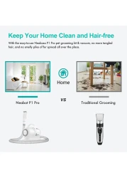 neabot Neakasa P1 Pro Pet Grooming Kit &amp; Vacuum Suction 99% Pet Hair,Professional Grooming Clippers 5 Proven Grooming Tools for Dogs Cats Other Animal