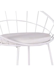 Jeffcoco Furniture Bar Stool, High Bar Chair White Steel Frame Leather Seat Chair For Kitchen Bar table Dining Chair (Two Piece)