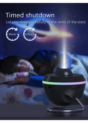 جهاز عرض المجرات الليلي - مصباح عرض السماء المرصعة بالنجوم يدور بزاوية 360 درجة، مصباح ليلي للقبة السماوية لغرفة نوم الأطفال، هدية مثالية لعيد الحب والزفاف