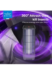 Brave 15W 1800V Electric Mosquito Killer Bug Zapper Indoor & Outdoor UV Lamp Insect Trap Safe & Chemical-Free Quiet & High-Efficiency Wide Coverage Easy to Clean