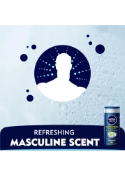 NIVEA MEN 3in1 Shower Gel Body Wash Power Fresh 24h Fresh Effect Citrus Scent 250ml