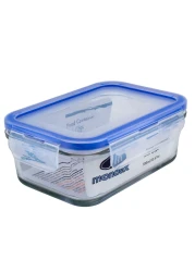 مونديكس حافظة طعام زجاجية محكمة الغلق شفاف/أزرق 350 ملل + 700ملل عدد 2 قطعة